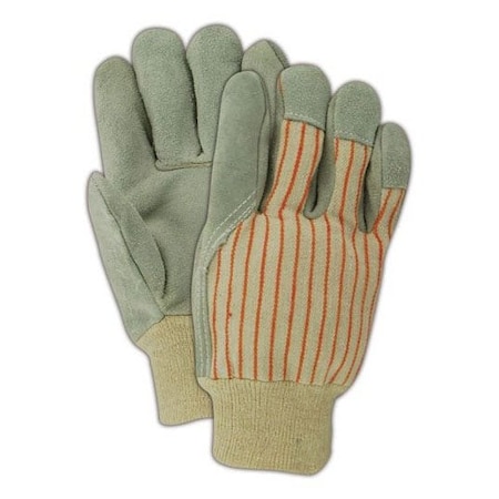 Magid Leather Palm Gloves, Wing Thumb, Gray, Large, 12 PK AWT20
